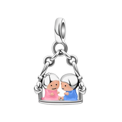 Childhood Friends Kids on a Swing Charm