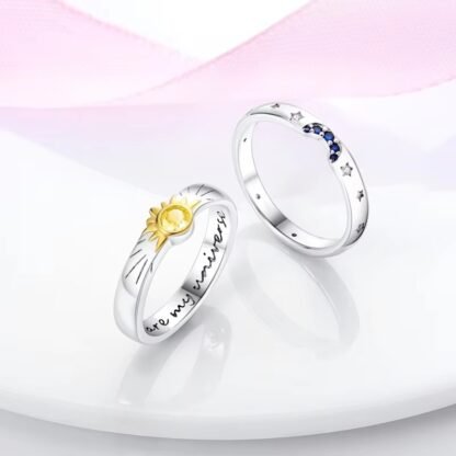 Crystal Sun Moon Silver Ring - Image 3