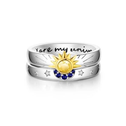 Crystal Sun Moon Silver Ring - Image 2