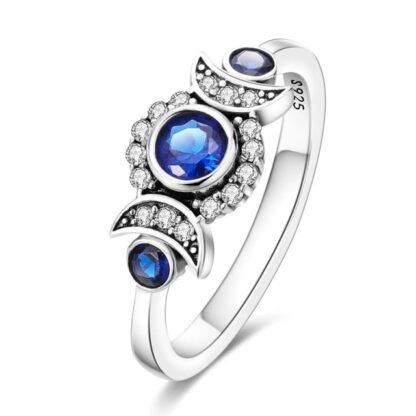 Blue Moon Star Silver Ring