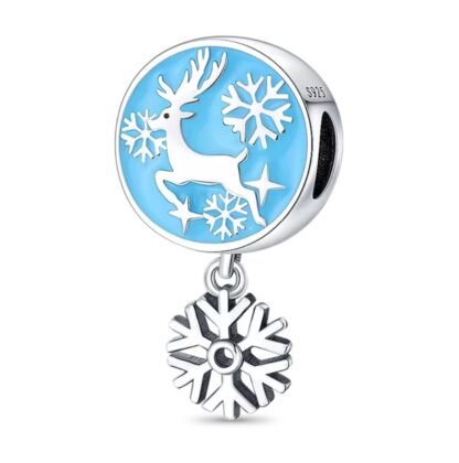 Deer Snowflake Christmas Charm