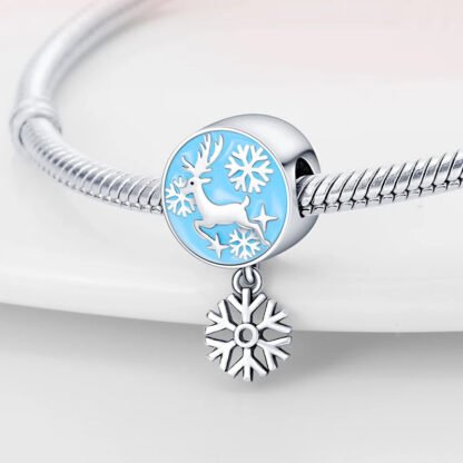 Deer Snowflake Christmas Charm - Image 2