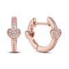 Crystal Heart Silver Hoop Earrings