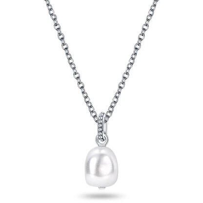 Crystal Pearl Silver Necklace