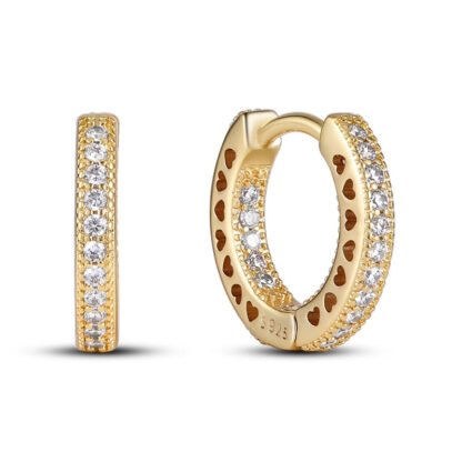 Crystal Silver Hoop Earrings