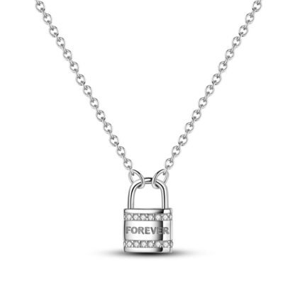 Lock Forever Silver Necklace