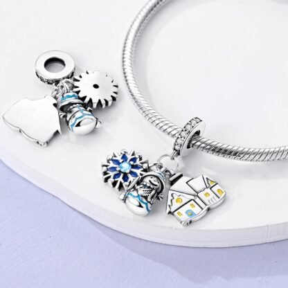 Snowflake Snowman Christmas Charm - Image 2