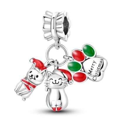 Cat Dog Christmas Charm