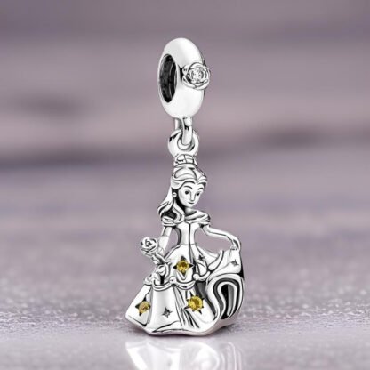 Silver Yellow Gems Gown Belle Beauty and the Beast Disney Charm - Image 2