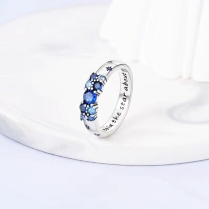 Blue Crystal Silver Ring - Image 2