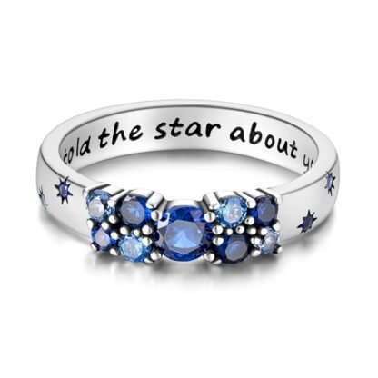 Blue Crystal Silver Ring - Image 3