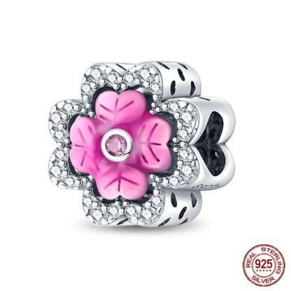 Chunky Pretty Pink Lucky Clover Charm