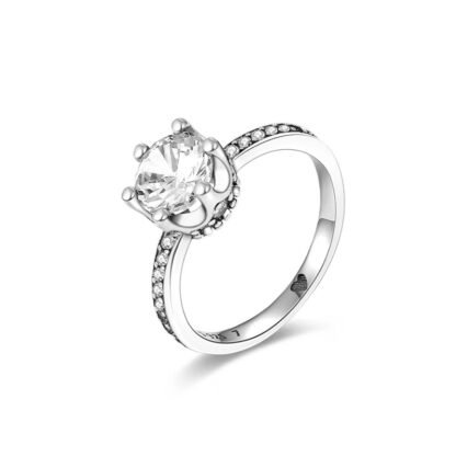 Crystal Charm Silver Ring