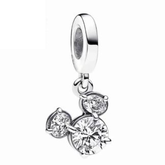 Silver Crystal Mickey Mouse Symbol Disney Charm