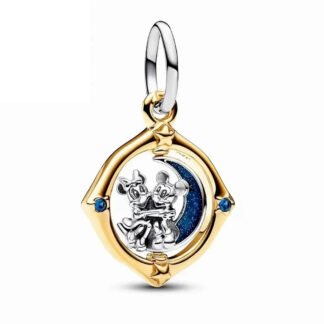 Cosmic Blue Crescent Moon Mickey Minnie Mouse Disney Charm