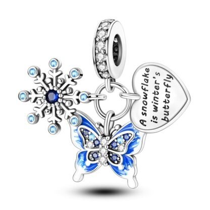 Snowflake Butterfly Christmas Charm