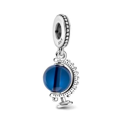 Dark Blue Earth Globe Charm
