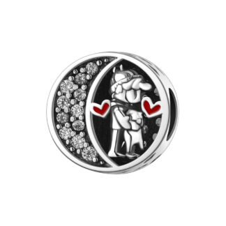 Gem Moon Holding Love Couple Charm