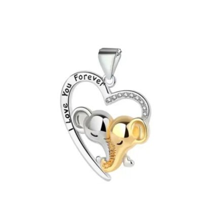 Heart Elephants Head Nuzzle Love Charm