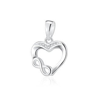 Silver Heart Small Infinity Symbol Charm