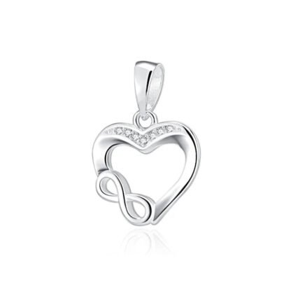 Silver Heart Small Infinity Symbol Charm