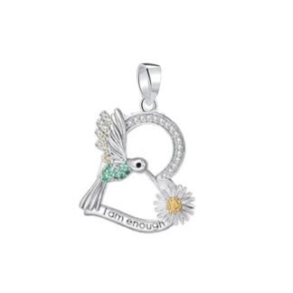 Hummingbird Daisy I Am Enough Charm