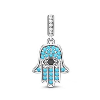 Light Blue Hamsa Hand Charm