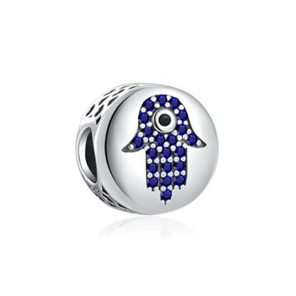 Simple Dark Blue Hamsa Hand Charm