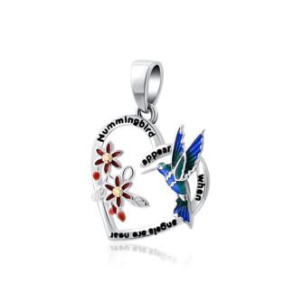 Spiritual Hummingbird Red Flowers Charm