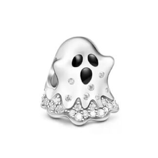 Silver Sparkly Ghost Halloween Charm