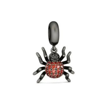 Orange Black Chubby Spider Charm