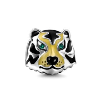 Yellow Tiger Green Eyes Gems Charm