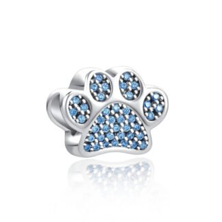 Sparky Pet Animal Paw Blue Gems Charm