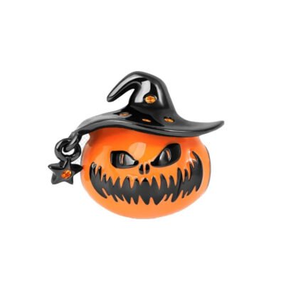 Halloween Scary Pumpkin Black Witch Hat Charm