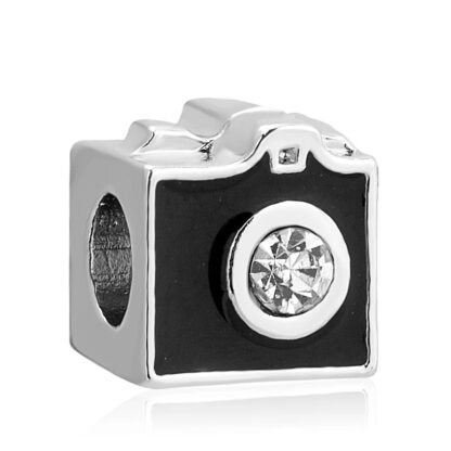 Cubic Black Camera Charm