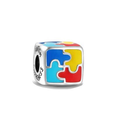 Colorful Puzzle Pieces Cube Charm