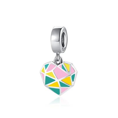 Angular Geometric Heart Charm