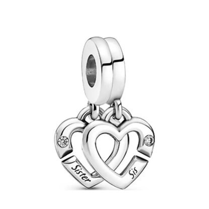 Double Hearts Sisterhood Charm