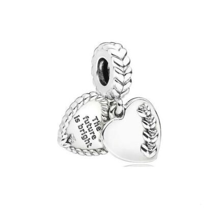 Silver Heart Future is Bright Hopeful Charm