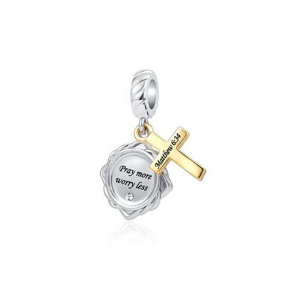 Religious Cross and Message Proverbs 6:34 Charm