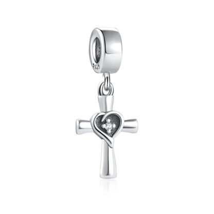 Cross with Heart Charm