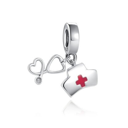 Medical Stethoscope Nurse Cap Charm