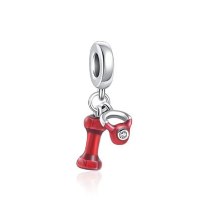 Red Gym Dumbbell Weight Charm