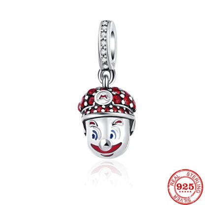 Red Mario Head Video Game Character Charm