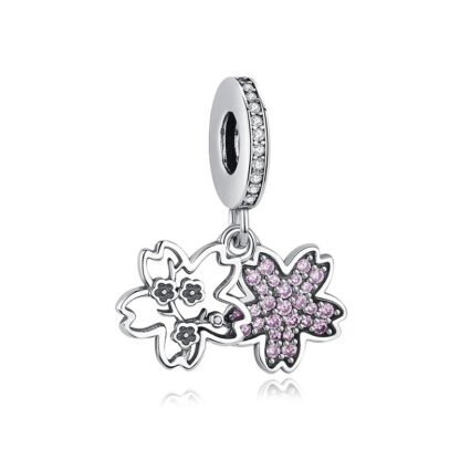 Cherry Blossom Sakura Pink Gems Charm