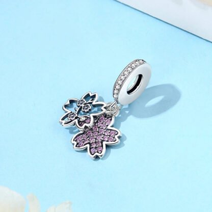 Cherry Blossom Sakura Pink Gems Charm - Image 2