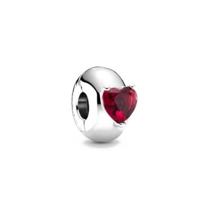 Heart Red Gem Ring Charm