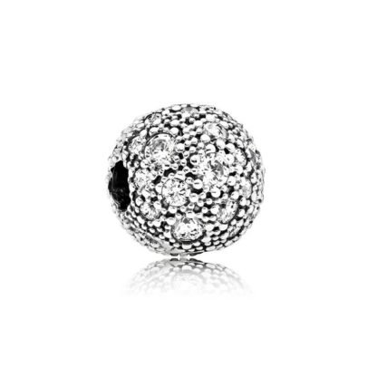 Silver Sphere Luxe White Cluster Charm