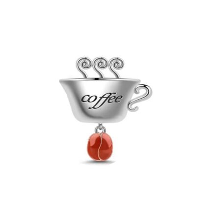 Warm Coffee Cup and Bean Charm