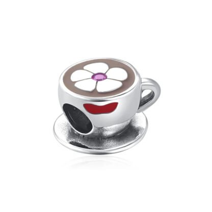 Coffee Cup Flower Floating Charm